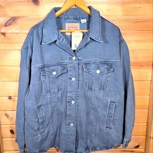 Levi Strauss & Co Trucker Jean Jacket Gray Denim Mens Large NWT Skatee Street